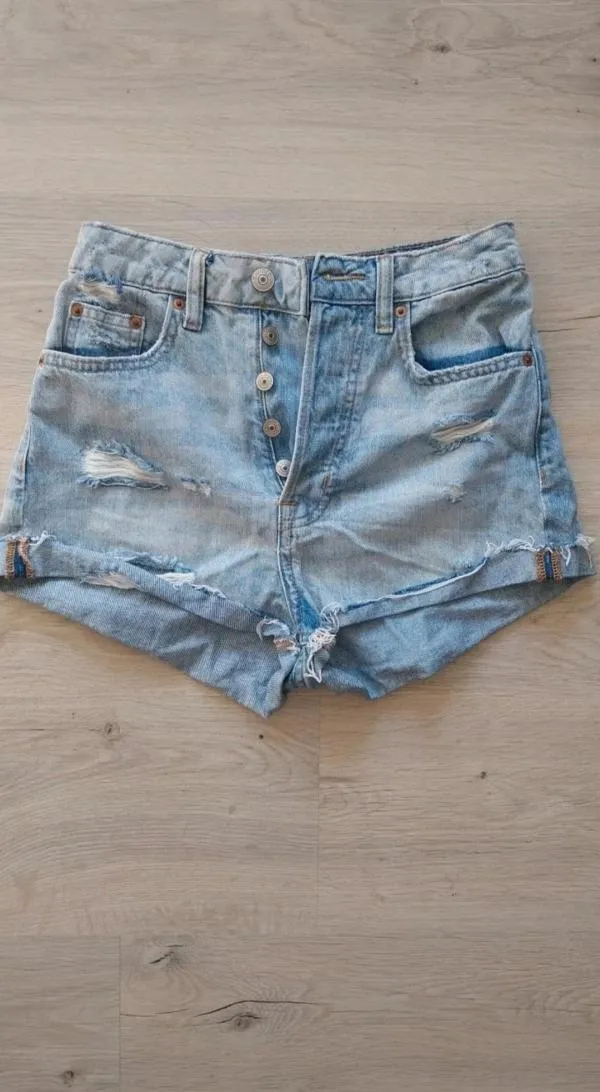 Blugi H&M EU 34 | Bleu, Scurți, Talie înaltă - Image 2