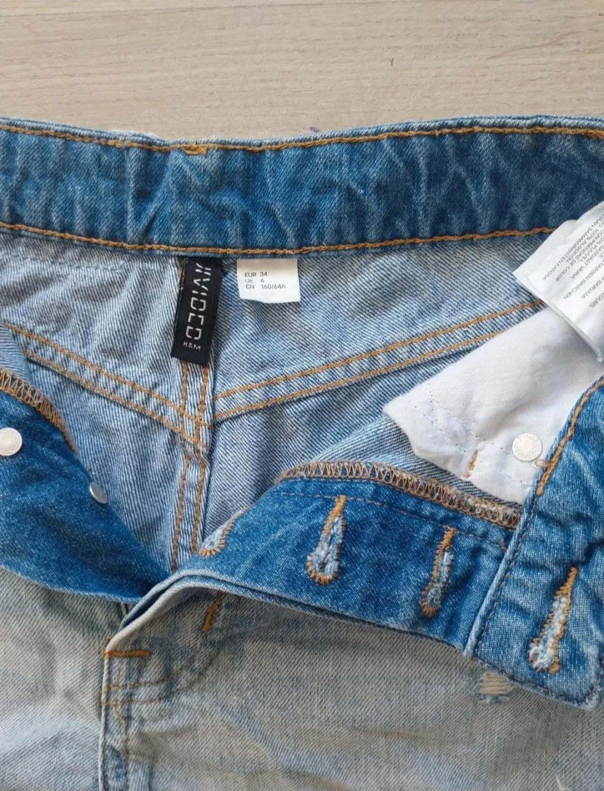 Blugi H&M EU 34 | Bleu, Scurți, Talie înaltă - Image 4