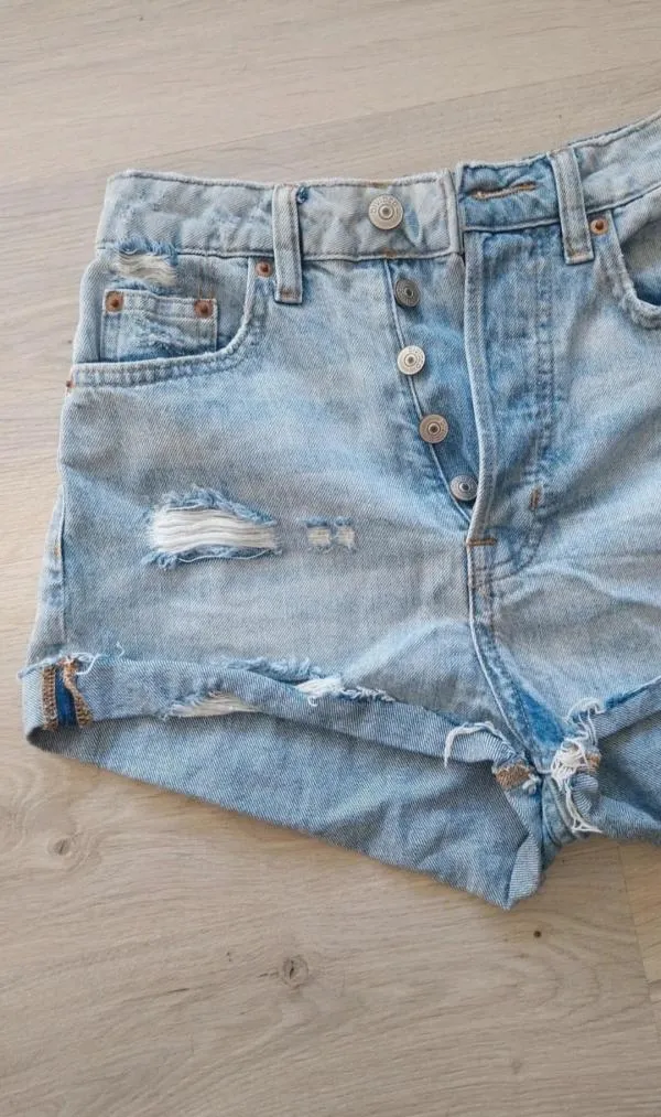 Blugi H&M EU 34 | Bleu, Scurți, Talie înaltă - Image 5