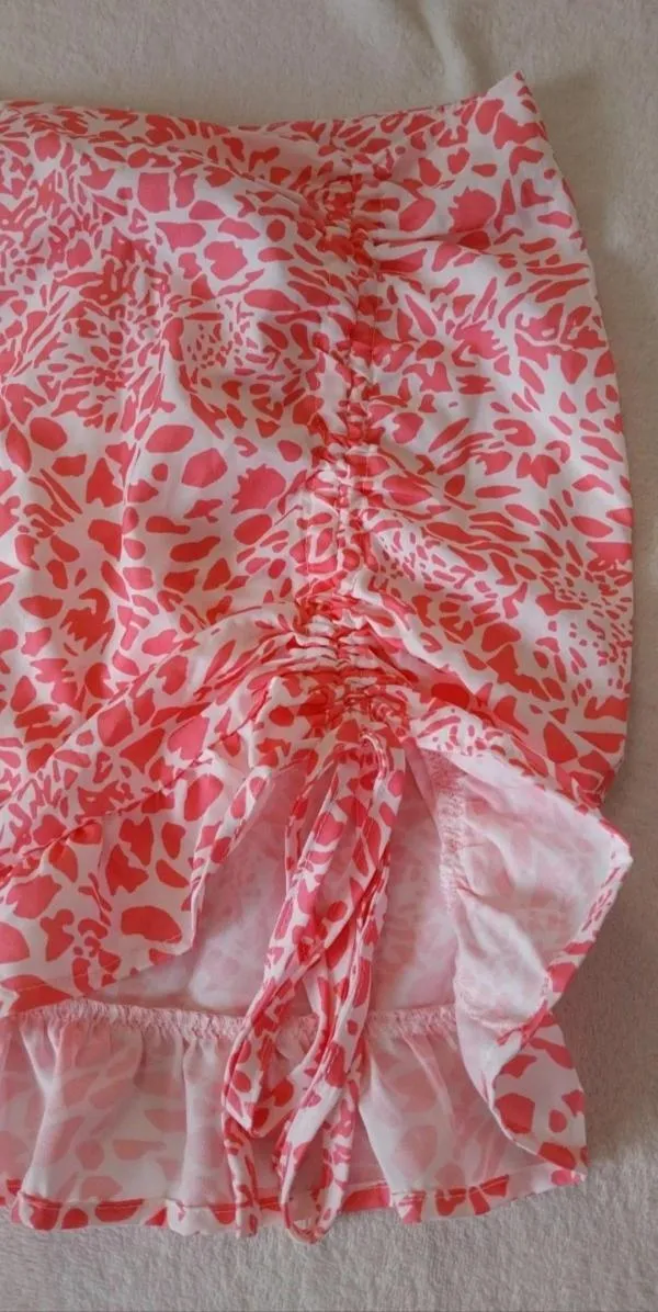 Fustă cu volane Shein XS | Fuchsia, Mini, Cu fit, decupaje - Image 5