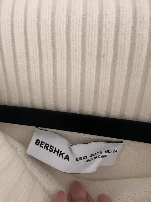 Rochie dreaptă Bershka EU 34 | Alb, Midi, Cu umerii goi - Image 6
