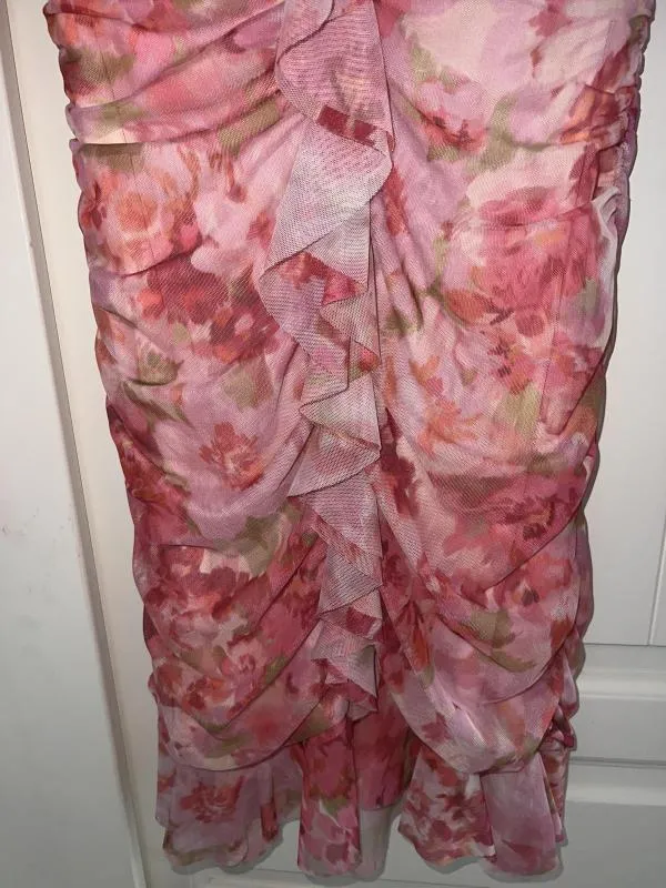 Rochie casual Stradivarius EU 34 | Roz, Mini, Floral & Tropical - Image 4