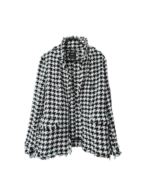 Blazer Bershka M | Negru, Fără glugă, Carouri