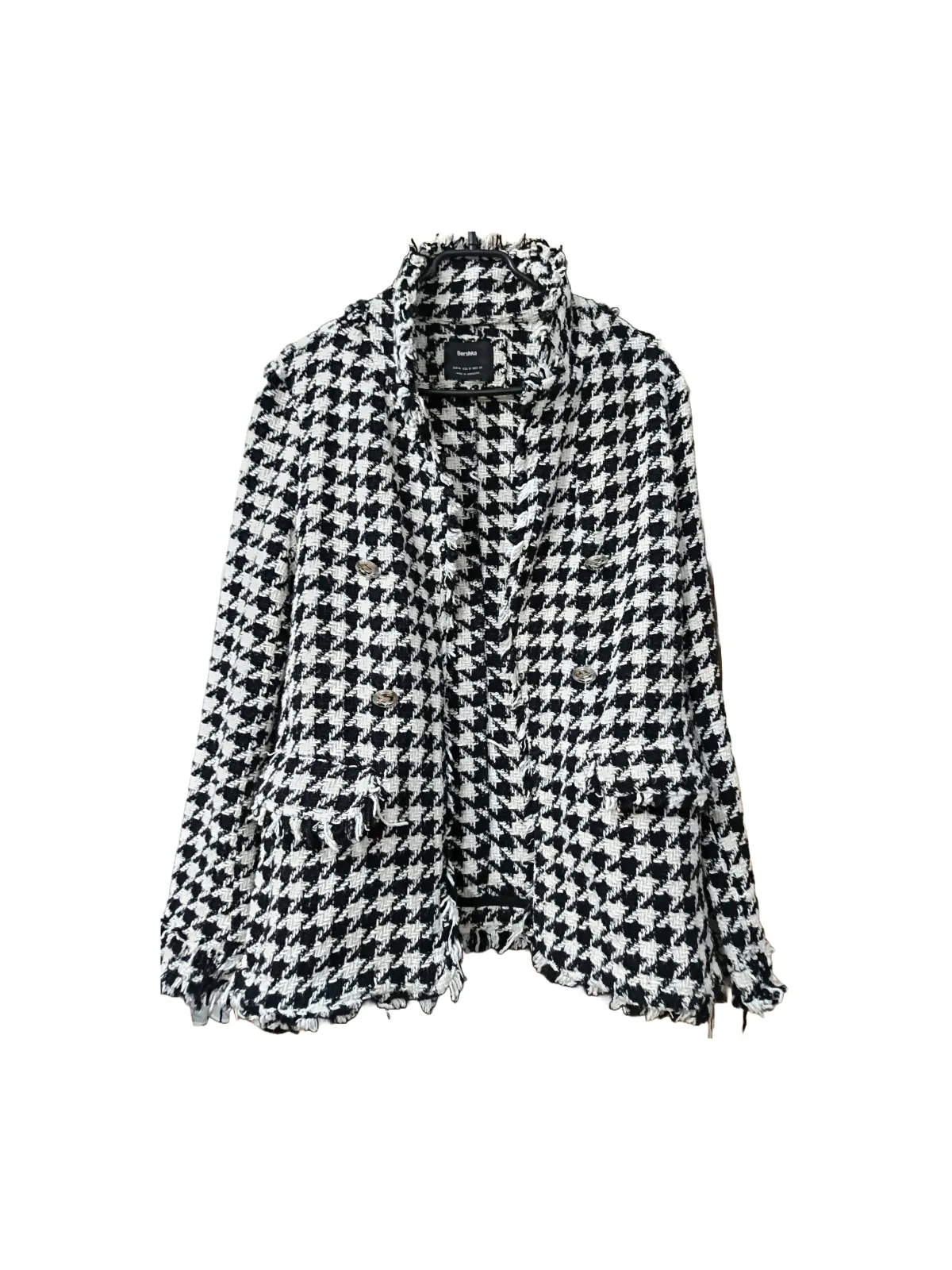 Blazer Bershka M | Negru, Fără glugă, Carouri