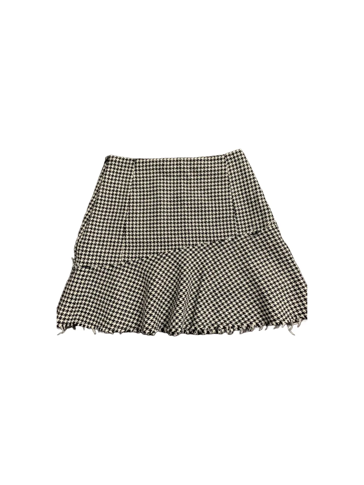 Fustă Mini Zara XS | Negru, Cu volane fit, Abstract & Color Block, Volane