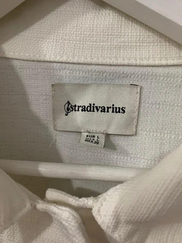 Jachetă Stradivarius L | Crem, Fără glugă - Image 3