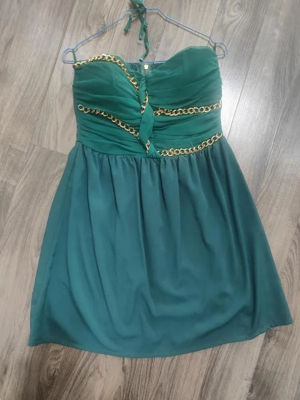 Rochie de seară Bsb Collection EU 40 | Verde, Mini, Fără mâneci - Image 2