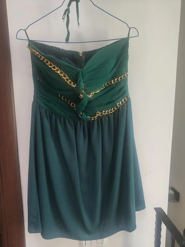 Rochie de seară Bsb Collection EU 40 | Verde, Mini, Fără mâneci - Image 3