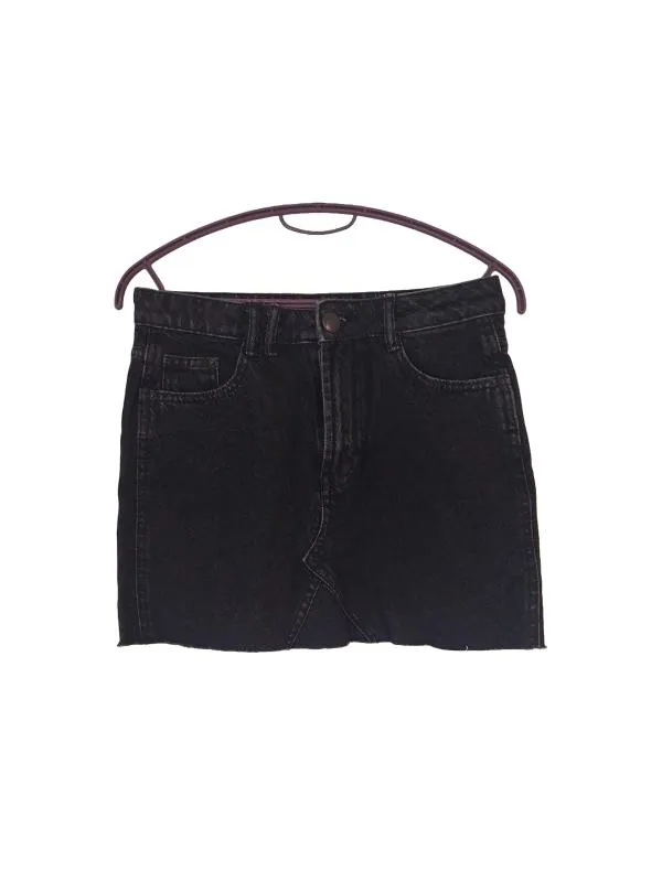 Fustă din denim Sinsay EU 34 | Negru, Mini, Bumbac