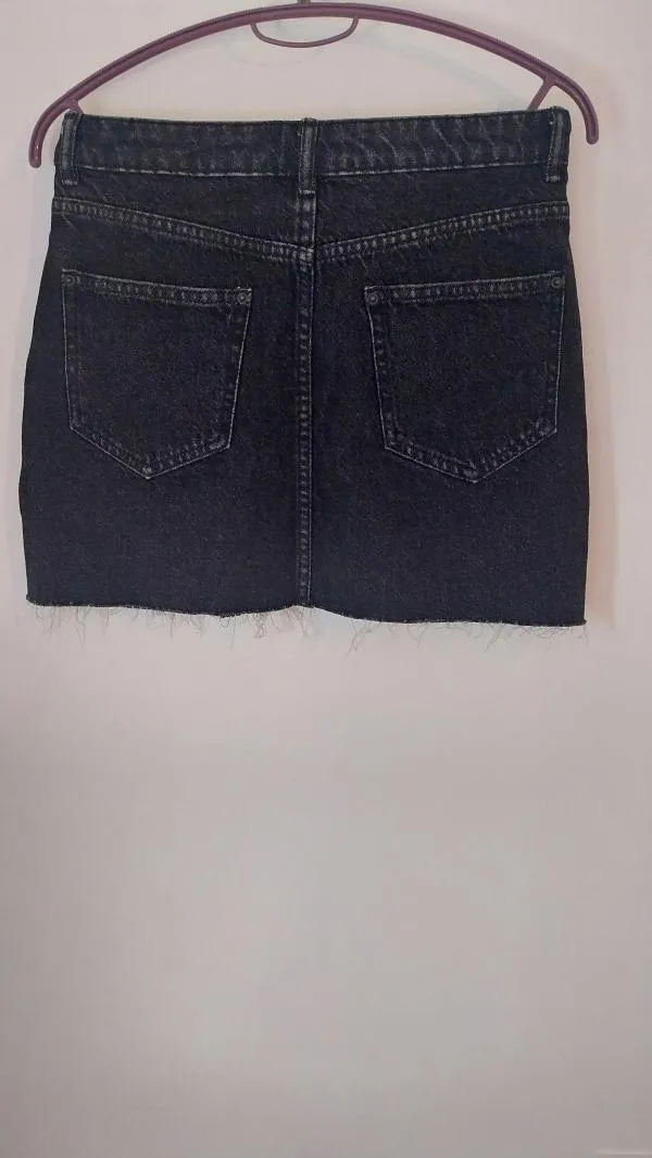 Fustă din denim Sinsay EU 34 | Negru, Mini, Bumbac - Image 4