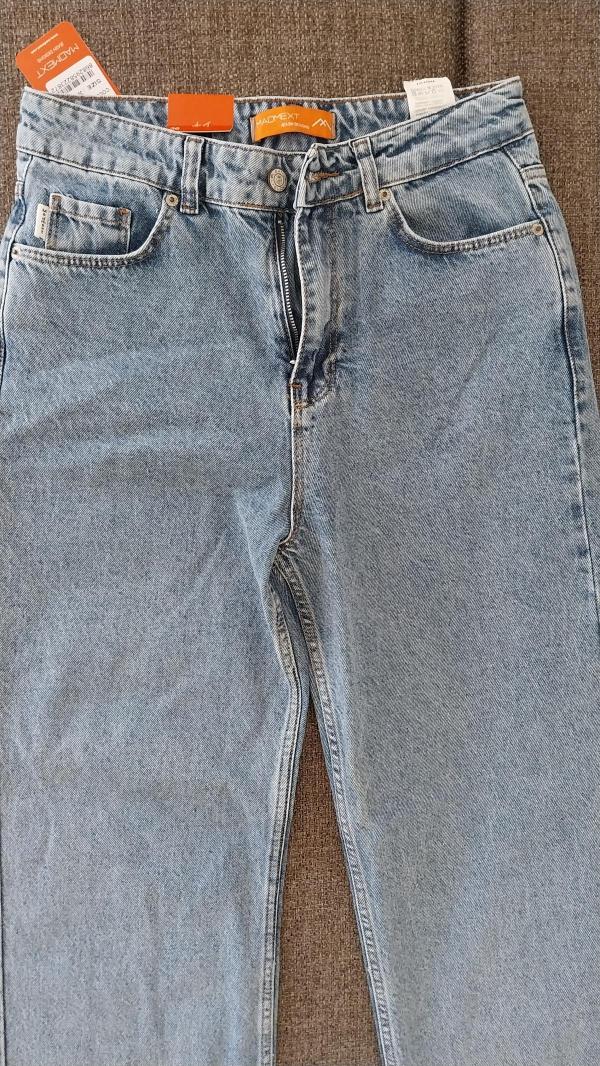 Blugi Madmext EU 36 | Albastru, Lungi, Talie înaltă, Flared (Evazați) fit, Cu decupaje - Image 6