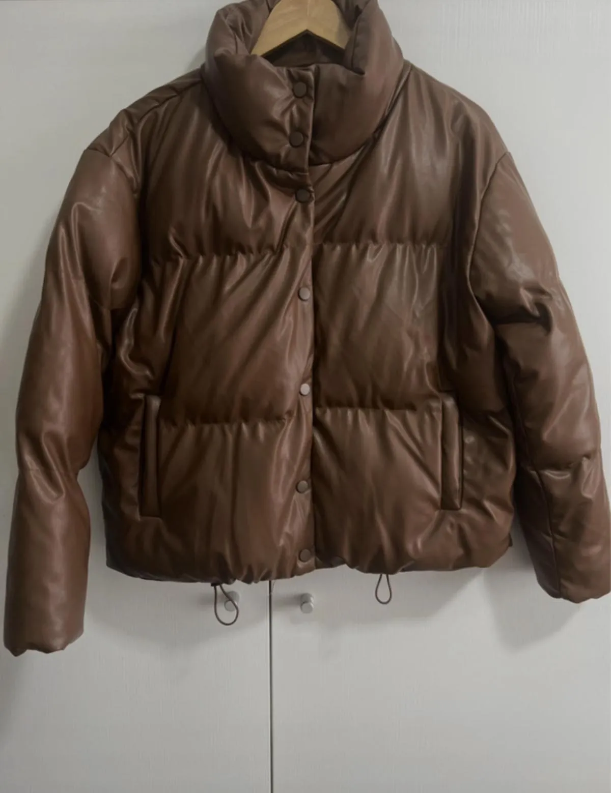 Geacă puffer Answear Lab EU 38 | Maro, Fără glugă, Piele ecologică