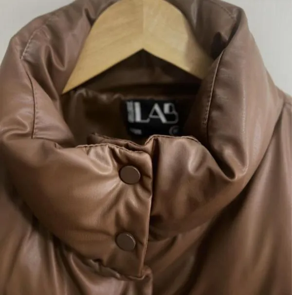 Geacă puffer Answear Lab EU 38 | Maro, Fără glugă, Piele ecologică - Image 2