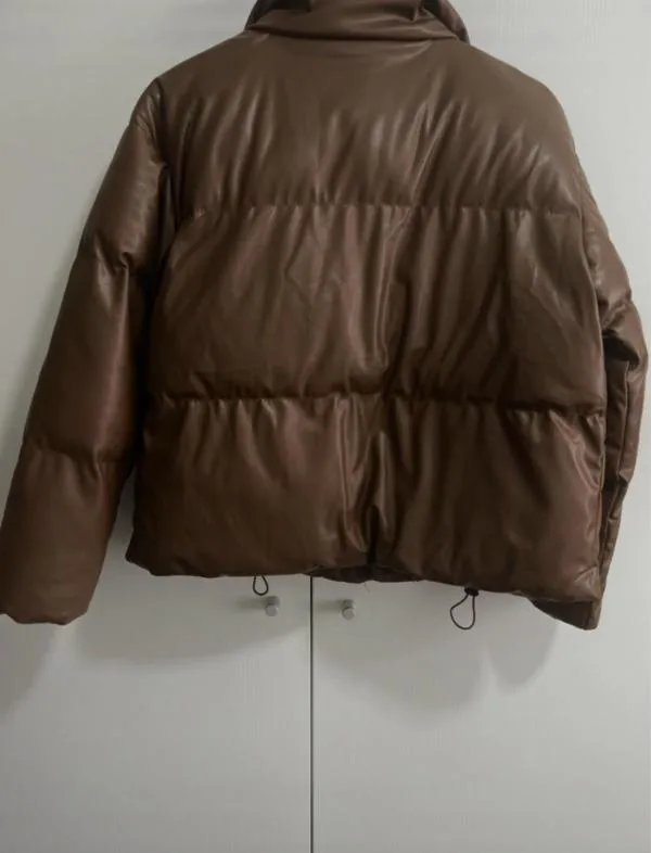 Geacă puffer Answear Lab EU 38 | Maro, Fără glugă, Piele ecologică - Image 4