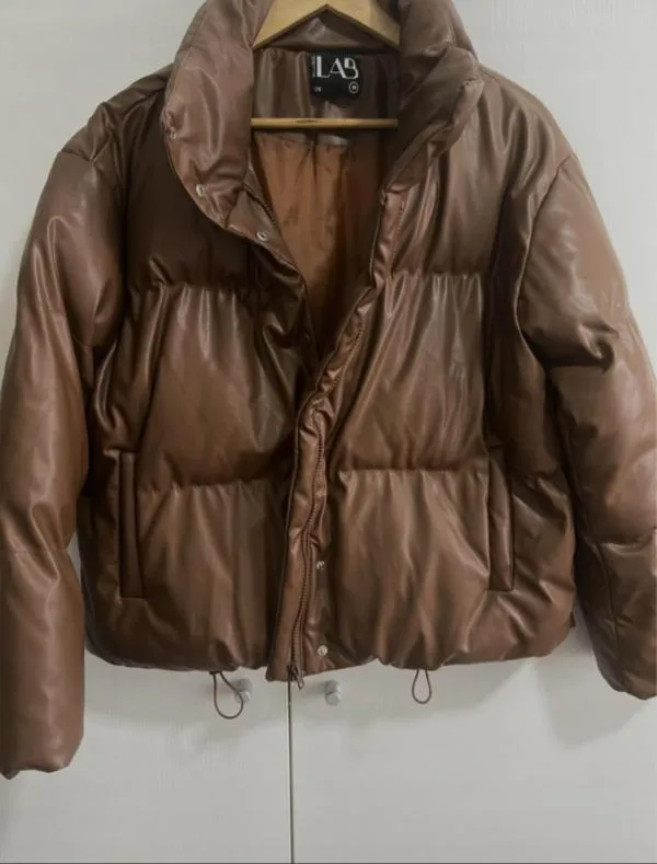 Geacă puffer Answear Lab EU 38 | Maro, Fără glugă, Piele ecologică - Image 5