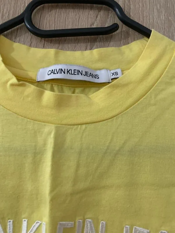 Tricou Calvin Klein XS | Galben, Normal, Mânecă scurtă, Logo - Image 4