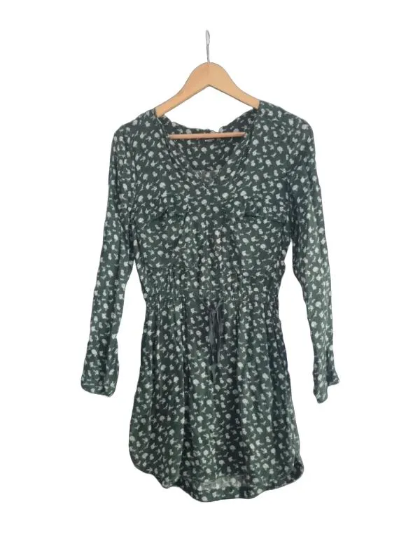 Rochie casual Mango EU 34 | Verde, Midi, Mânecă lungă