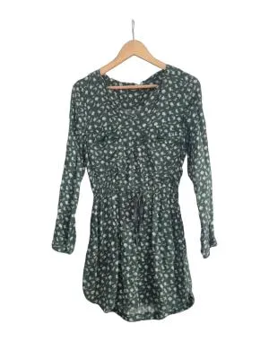 Rochie casual Mango EU 34 | Verde, Midi, Mânecă lungă