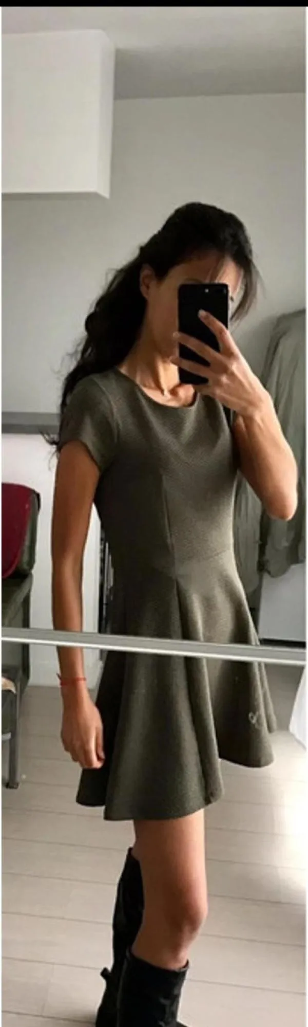 Rochie casual H&M EU 34 | Khaki, Midi - Image 4