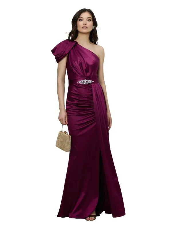 Rochie de ocazie DyFashion EU 38 | Mov, Maxi, Pe un umăr