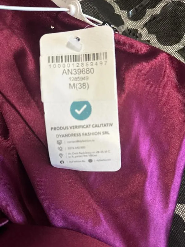 Rochie de ocazie DyFashion EU 38 | Mov, Maxi, Pe un umăr - Image 5