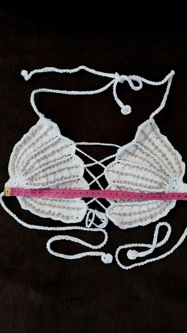 Sutien bikini Marebe EU 36 | Alb, Broderie, Bumbac - Image 7