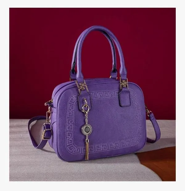 Geantă crossbody Montana West | Mov, Abstract & Color Block, Piele ecologică