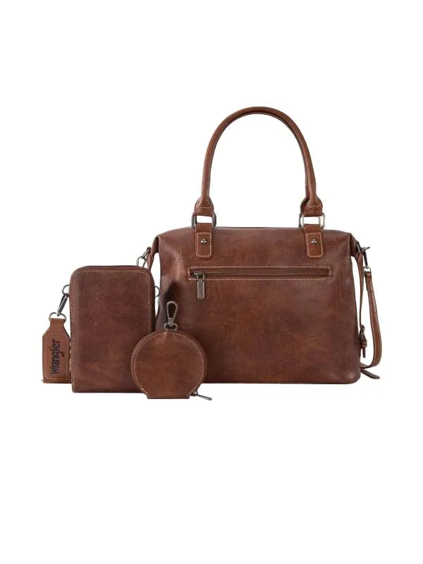 Geantă de umăr WRANGLER | Caramel, Abstract & Color Block, Piele ecologică