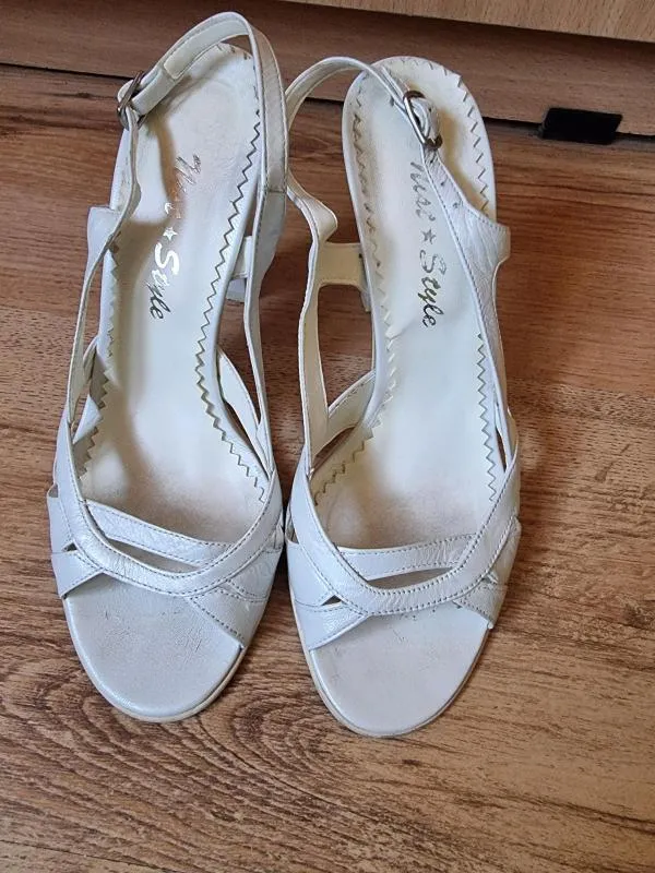 Sandale cu toc Nist Stil EU 37 | Alb, Piele naturală - Image 2
