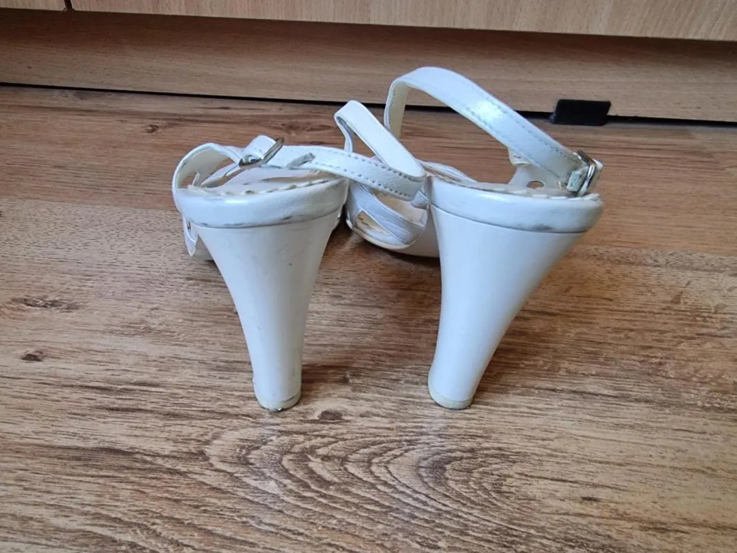 Sandale cu toc Nist Stil EU 37 | Alb, Piele naturală - Image 3