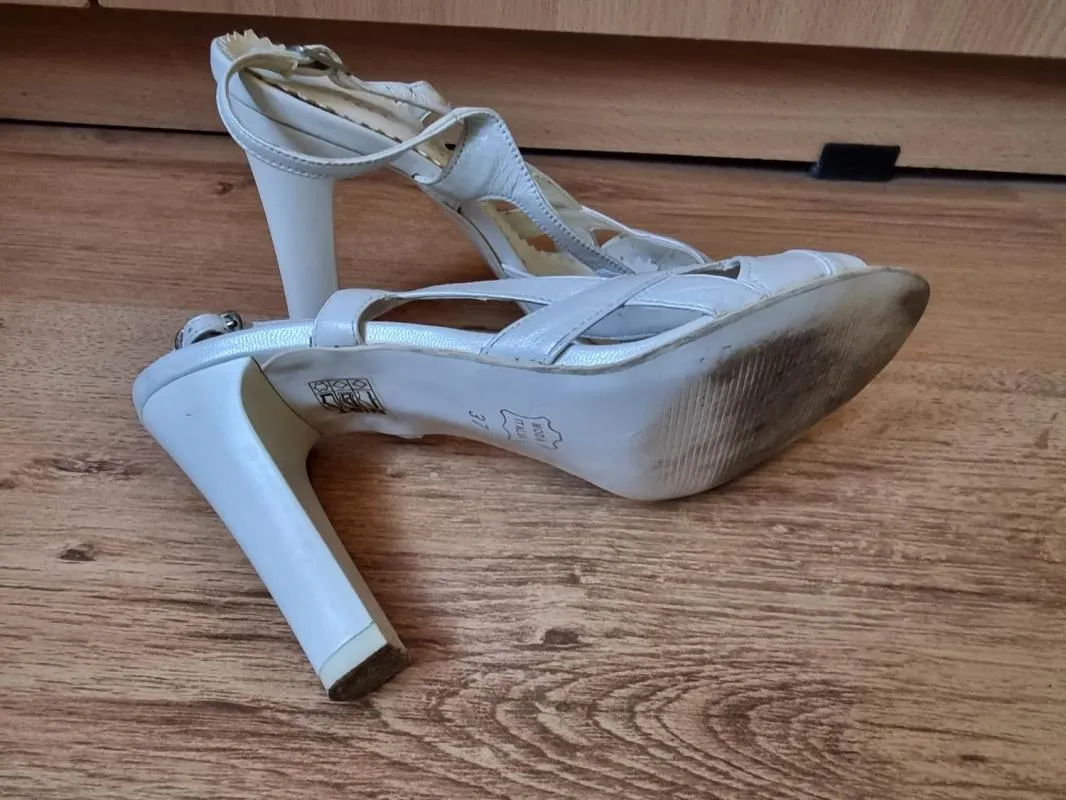 Sandale cu toc Nist Stil EU 37 | Alb, Piele naturală - Image 4