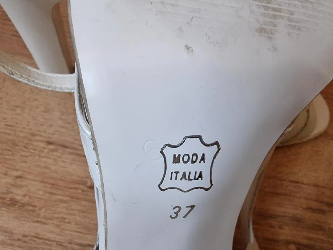Sandale cu toc Nist Stil EU 37 | Alb, Piele naturală - Image 6