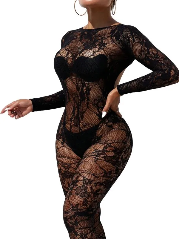 Body sexy transparent Shein XS | Negru, Dantelă