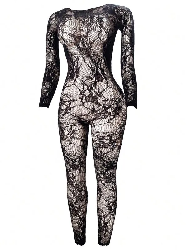 Body sexy transparent Shein XS | Negru, Dantelă - Image 4