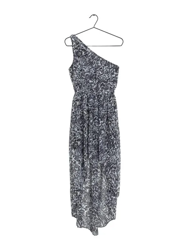 Rochie de seară Mango EU 34 | Gri, Midi, Pe un umăr, Abstract & Color Block, Poliester