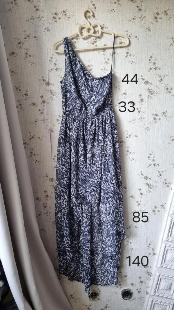 Rochie de seară Mango EU 34 | Gri, Midi, Pe un umăr, Abstract & Color Block, Poliester - Image 3