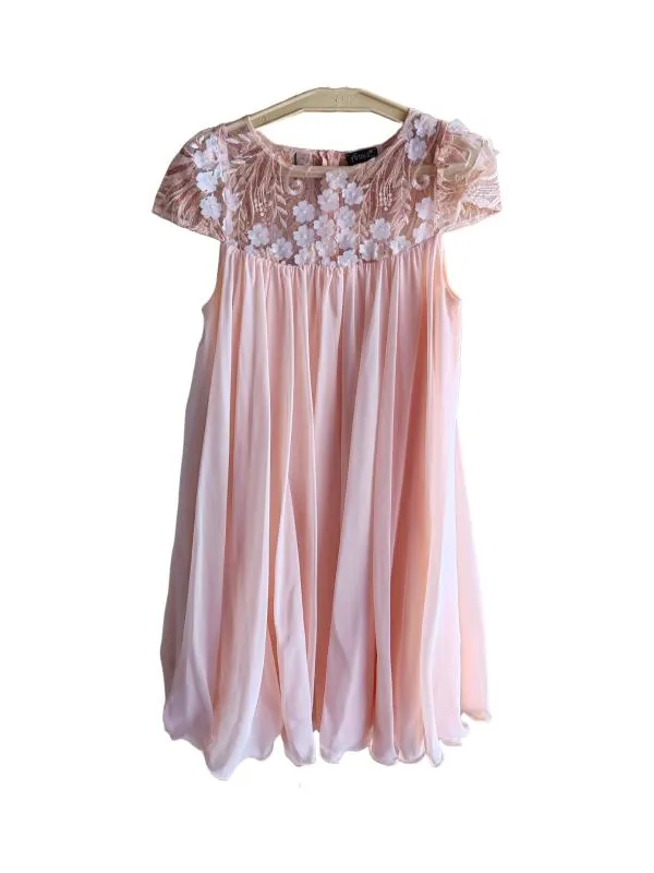 Rochie de ocazie Artista EU 34 | Roz, Midi, Fără mâneci, Broderie