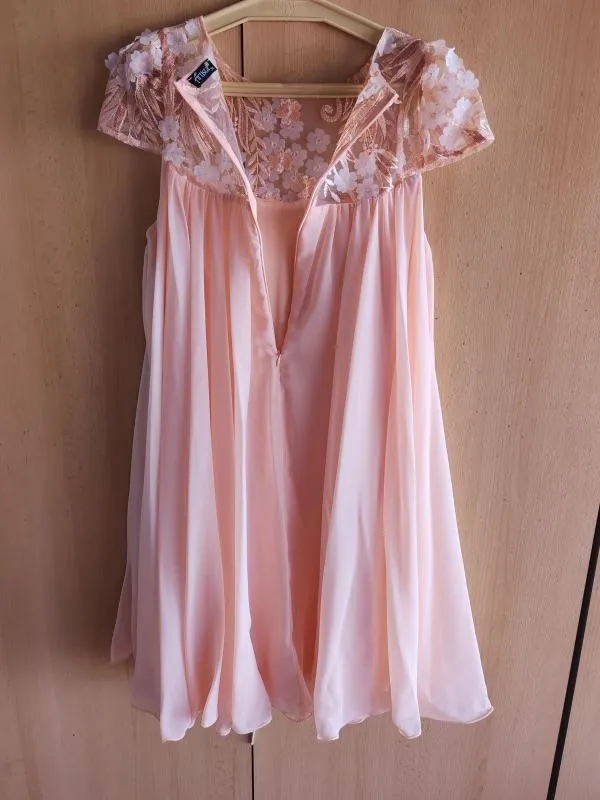 Rochie de ocazie Artista EU 34 | Roz, Midi, Fără mâneci, Broderie - Image 6