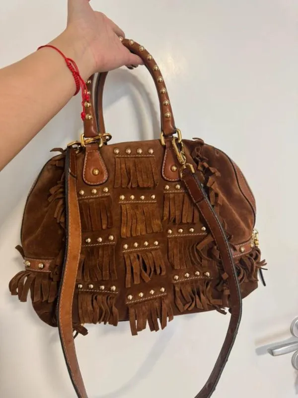 Geantă de mână Dolce & Gabbana | Maro, Piele întoarsă Suede - Image 2