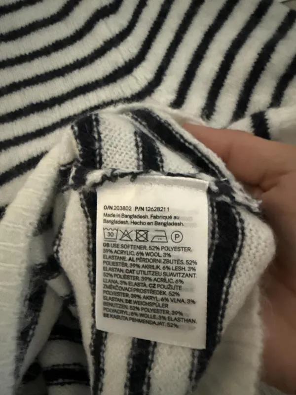 Top tricot cu dungi H&M XS | Alb, Normal, Mânecă scurtă - Image 9