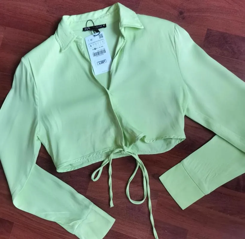 Cămașă Zara S | Verde mentă, Normal