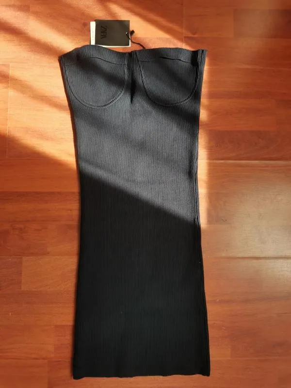 Rochie mulată Zara EU 36 | Bleumarin, Mini, Cu umerii goi