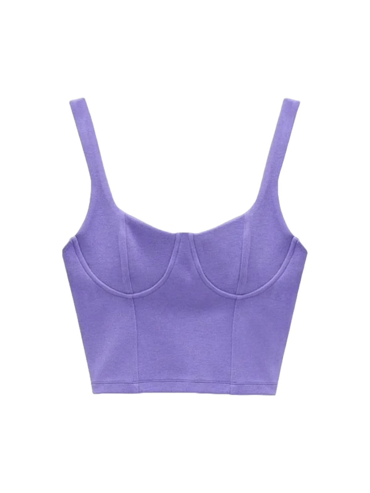 Top cropped Zara S | Mov, Cropped (Scurt), Bretele subțiri