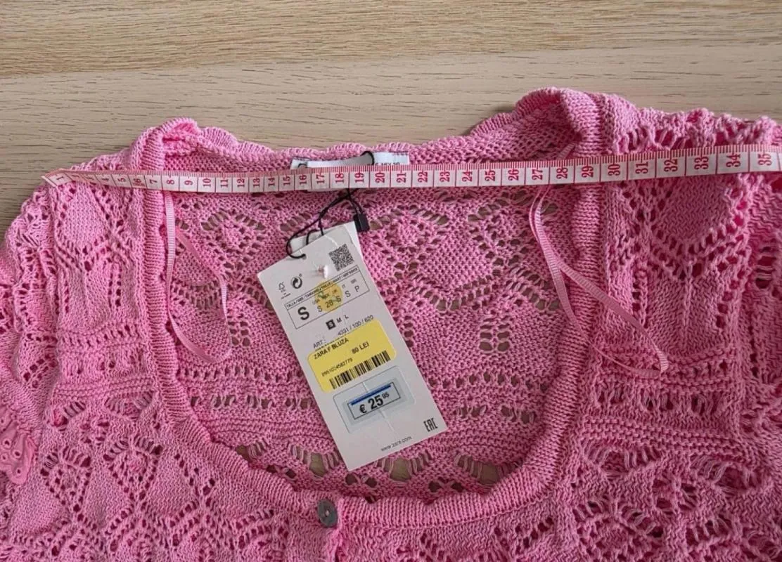 Cardigan de vară Zara S | Roz, Normal, Mânecă scurtă - Image 5