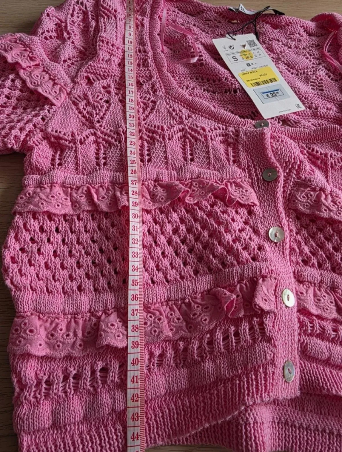 Cardigan de vară Zara S | Roz, Normal, Mânecă scurtă - Image 6