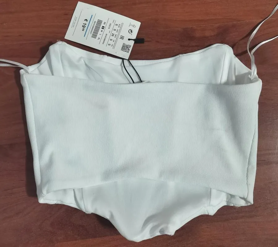 Top tip corset Pull&Bear S | Alb, Normal, Cu umerii goi - Image 7