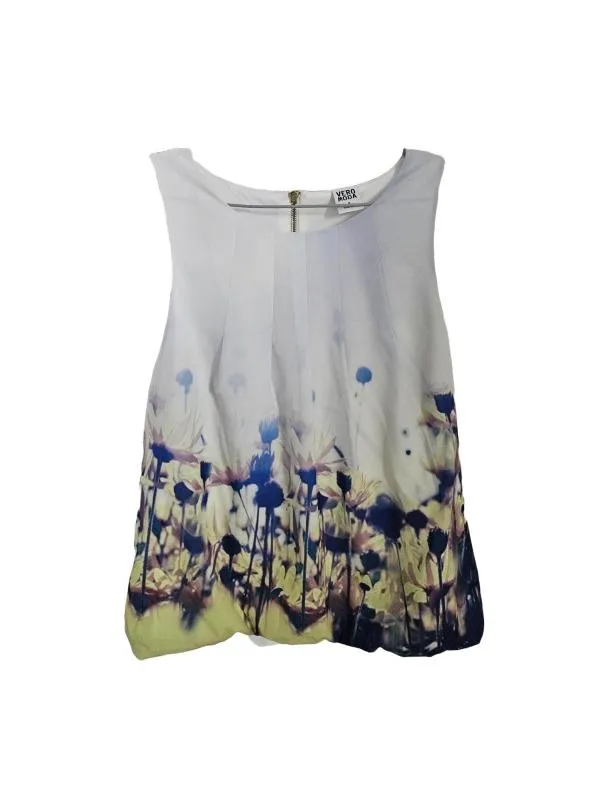 Maiou Vero Moda M | Alb, Normal, Floral & Tropical, Pliuri, Poliester