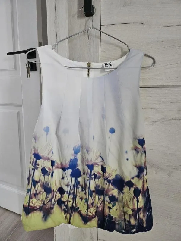 Maiou Vero Moda M | Alb, Normal, Floral & Tropical, Pliuri, Poliester - Image 2