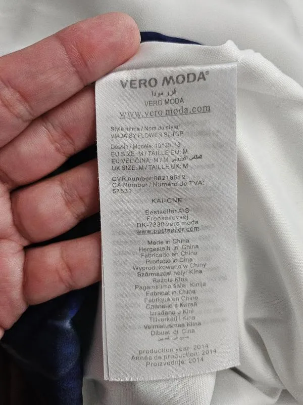 Maiou Vero Moda M | Alb, Normal, Floral & Tropical, Pliuri, Poliester - Image 6