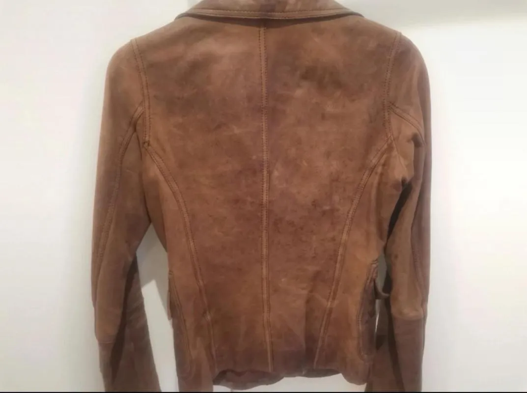 Geacă din piele Amisu EU 34 | Caramel, Piele naturală - Image 3